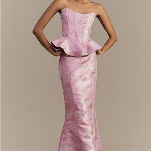 V. Chapman Strapless Pink Floral Dress